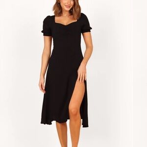 Never Worn Petal & Pup Black Midi Dress